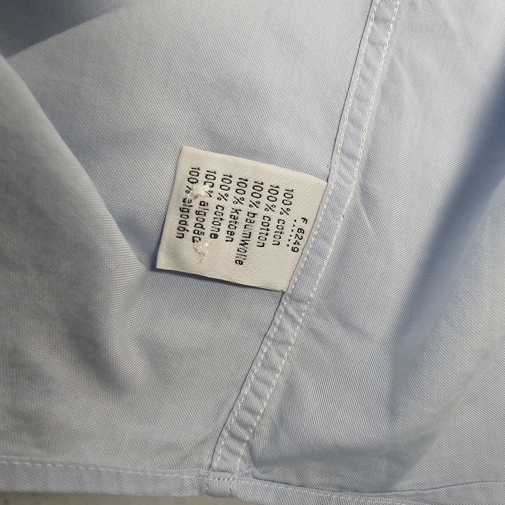 Lacoste Mens Sz 42 Long Sleeve light blue soft denim Shirt Regular Fit - Picture 10 of 12